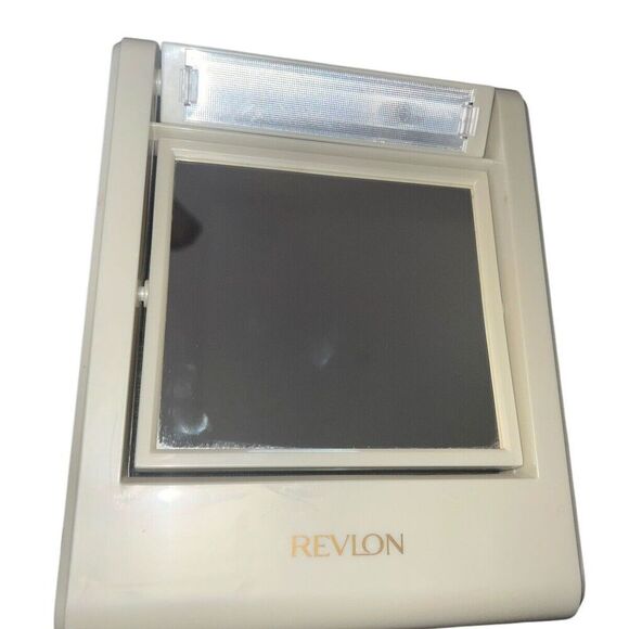 Vintage 80's REVLON vanity light up mirror BATTERY Operated And Electric Works - Picture 1 of 8